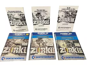 Zork 1 2 3 I II III Commodore 64 Infocom 1983 All Complete w Manuals CIB SET LOT - Picture 1 of 13