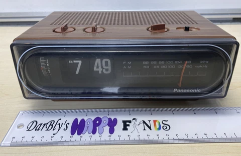 Panasonic RC 6015 Flip Alarm Clock Radio VTG Back to The Future TESTED WORKING Cover