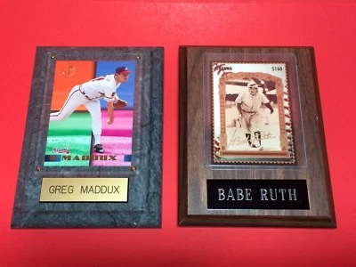 Лот-2 мини настенная табличка Greg Maddux & Babe Ruth 4 1/2 x 6 дюймов бейсболисты - Изображение 1 из 4