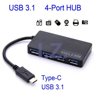 Type-C to USB 4Port HUB Splitter Expansion Adapter for Macbook Pro 14"/15"/16" - Image 1 of 4
