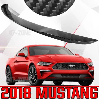 Rear Spoiler Wing Real Gloss Black Carbon Fiber OE Style For 15-21 Ford Mustang - Image 1 of 3
