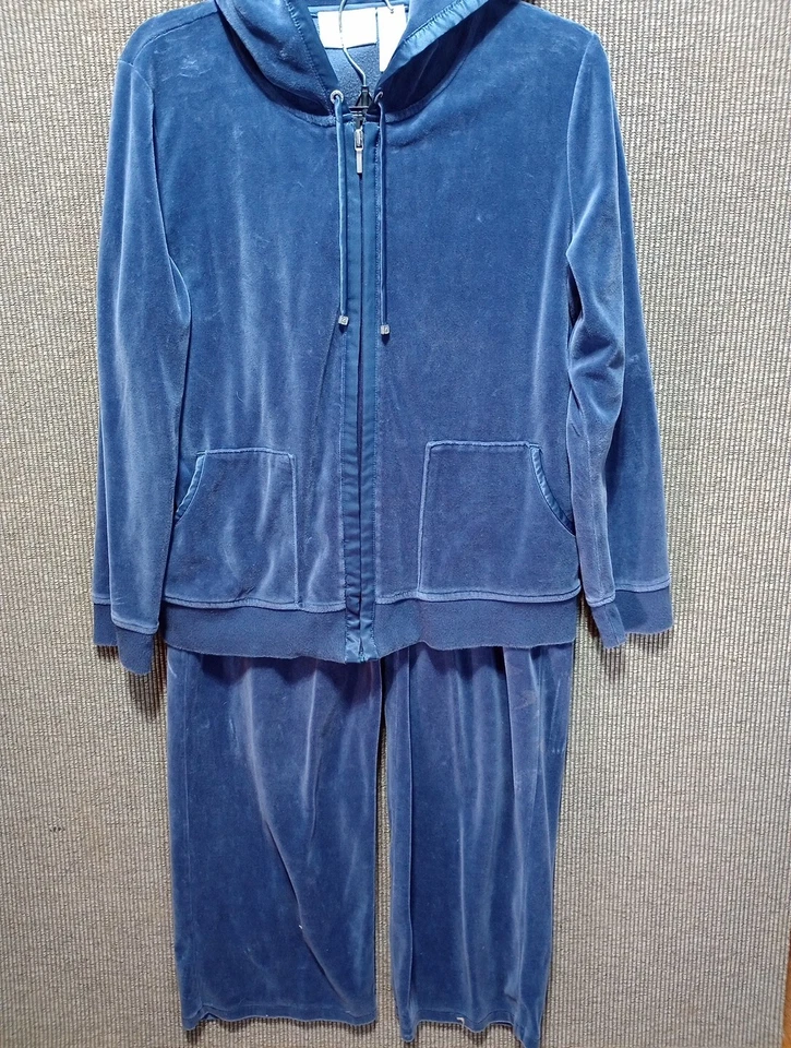 Conjunto de chaqueta y pantalón con capucha y cremallera Liz Claiborne talla L Foto 1 de 4