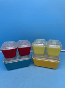 Vintage Pyrex Ovenware Refrigerator Dish Lot Of (6) 0502 & 0501 With Lids - Picture 1 of 12