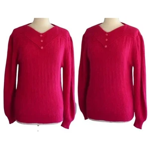 Vintage 90s Angora Sweater, Neiman Marcus, 100% Percent High Content Angora, M L - Picture 1 of 7