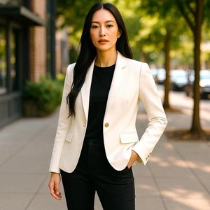 Blazer blanc femme Banana Republic - Taille 0P (petite) neuf avec étiquette liste était de 129€ - Photo 1/18