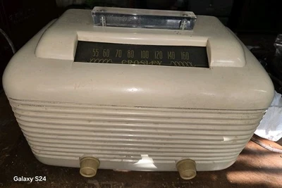 Radio tubo AM Crosley vintage art deco, medio moderno restauración o piezas SIN PROBAR  Foto 1 de 4