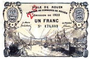 France 1 Franc 1922 " RARE BANKNOTE " UNC - Picture 1 of 3