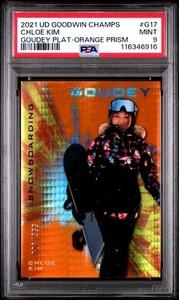CHLOE KIM 2021 UD Goodwin Champions #G17 Platinum Orange Prism /399 PSA 9 - Picture 1 of 4
