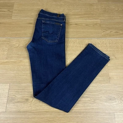 7 For All Mankind Jeans Women's Low Rise Zip Fly Slim Leg Mid Blue Jeans W30 L32 - Image 1 of 4