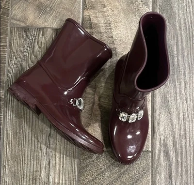 Michael Kors женщин сливы Leslie драгоценный камень Rainbootie Rainboot загрузки туфли Sz 8 М - Изображение 1 из 4