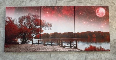 Lapremoly Árbol Rojo Abstracto Paisaje 36L" x 16W" Rojo Paisaje Colgar Cuadros Foto 1 de 4