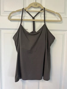 Eileen Fisher Tank Top PL Organic Cotton T-Back Halter Shelf Bra Camisole Musel - Picture 1 of 11
