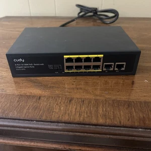 Cudy FS1010PG 8-Port Fast Ethernet PoE Switch 10/100 Mbps Unmanaged Black - Picture 1 of 6
