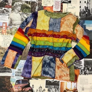 Bezauberndes Patchwork Langarm Regenbogen - Bild 1 von 5