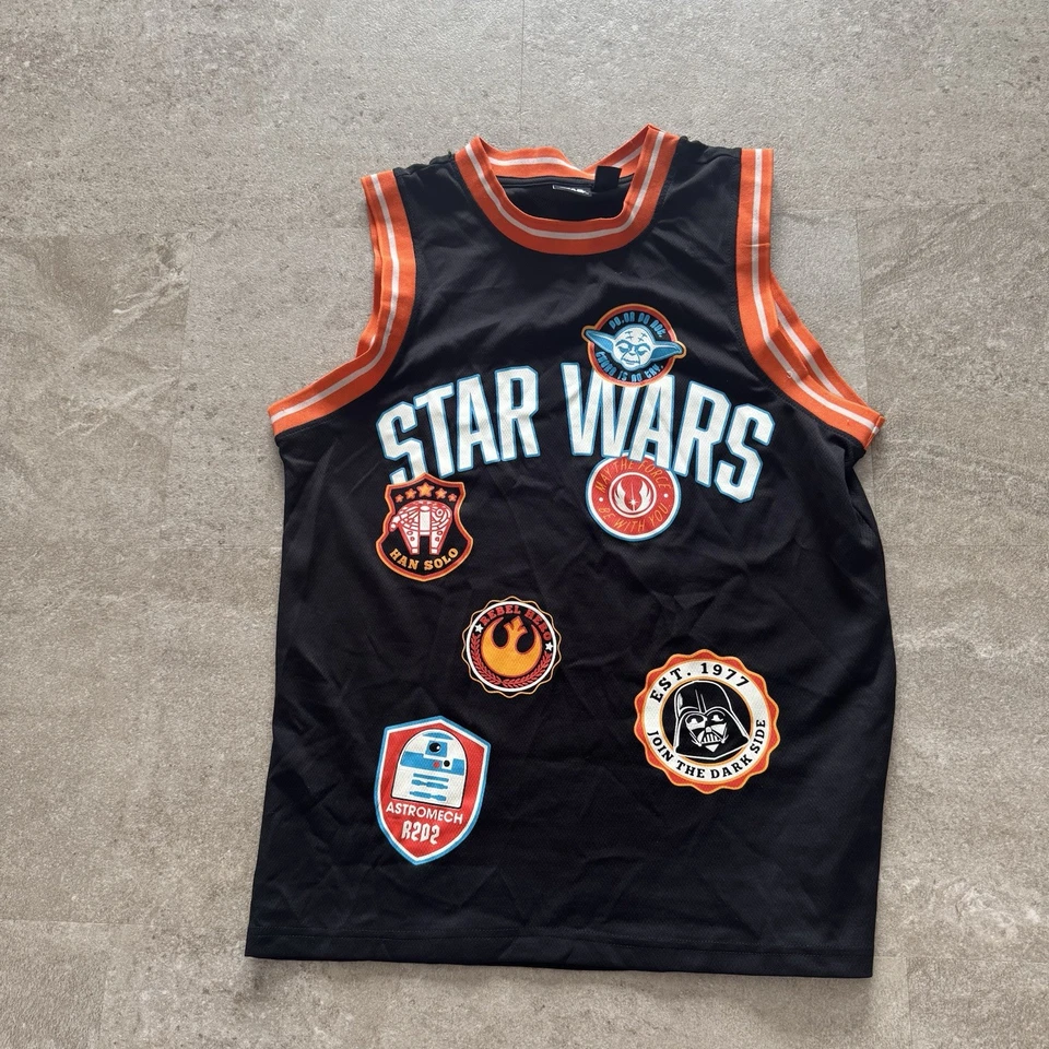 Camiseta sin mangas de baloncesto Star Wars Patchwork S/P negra naranja Foto 1 de 4