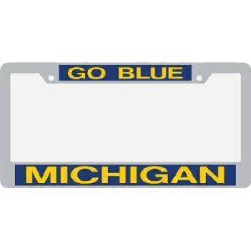 Michigan Wolverines Metal Inlaid Acrylic License Plate Frame - "go Blue" - Image 1 of 1