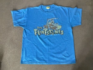 Hanna Barbera Presents The Flintstones t-shirt blue men's L vintage - Picture 1 of 7