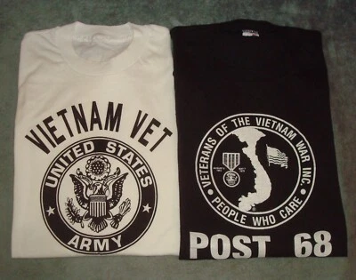 CAMISETA DE COLECCIÓN AÑOS 80 VETERANOS DE VIETNAM EJÉRCITO DE ESTADOS UNIDOS GUERRA GRANDE NEGRA CASA BLANCA JERZEES AÑOS 90 Foto 1 de 4