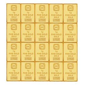 1 Gram 999.9 Solid Gold ABC Minted Bullion CombiBar Certified Investor Ingot Bar