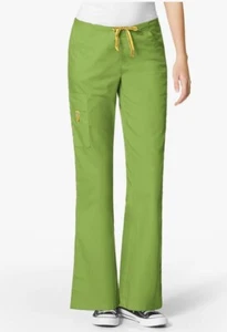 Women's Plus Size Scrub Pants Flare Leg Cargo Pocket 2X Tall Apple Green NWT - Picture 1 of 5