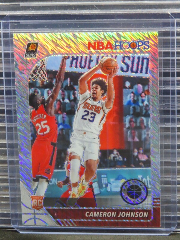 2019-20 Hoops Premium Stock Cameron Johnson Shimmer Prizm Rookie RC #208 S420