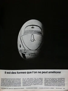 PUBLICITÉ PRESSE 1965 VOLKSWAGEN COCCINELLE DES FORMES QUE L'ON PEUT AMÉLIORER - Imagen 1 de 1