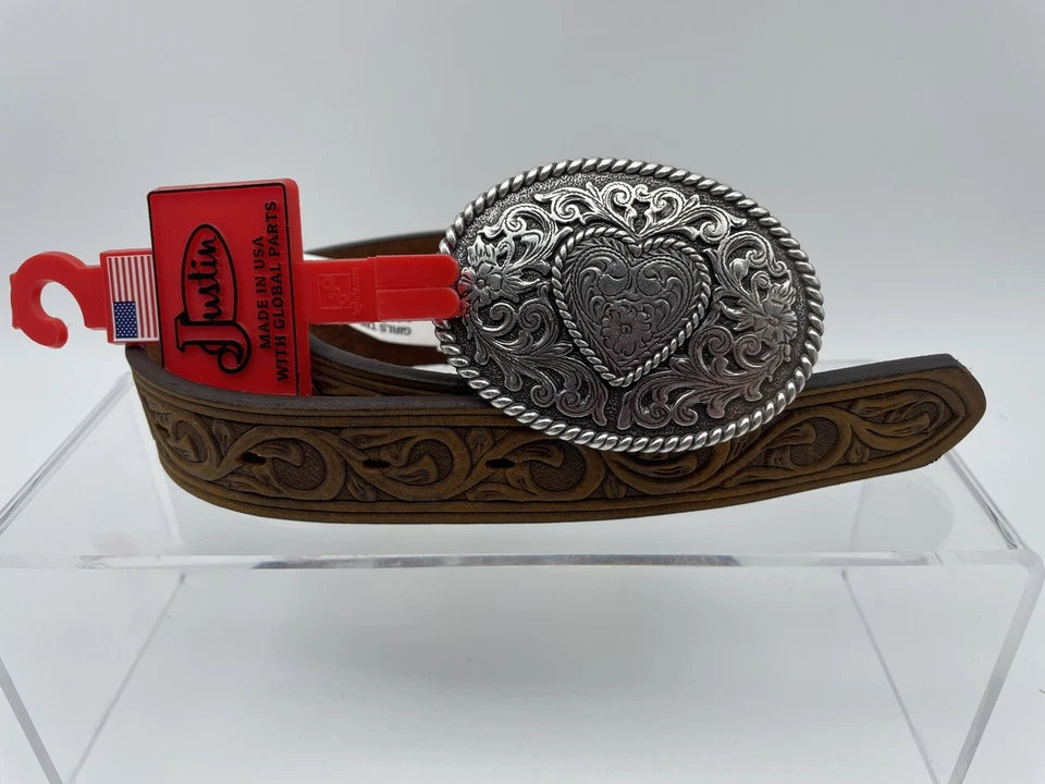 Tony Lama Western Hearts Leather Belt Size 32 USA 5329l