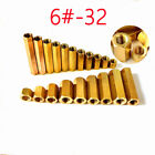 6#-32 Hex Connector Nut Allthread Rod Bar Hexagon Connecting Stud Long Nut Brass