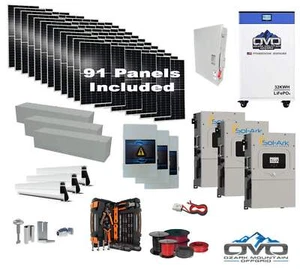 50KW Complete Offgrid Solar Kit + 3x 15K Sol-Ark Inverter + 32kWh OMO 48V Freedo - Picture 1 of 8