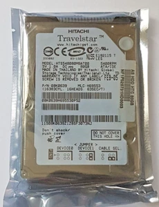 80 GB IDE Hitachi Travelstar HTS548080M9AT00 PATA 5400rpm 8MB 2.5 Hard Drive New - Picture 1 of 1