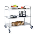 Catering Kitchen Trolley Stainless Steel 3 Tier Beauty Salon Shelf Cart & Wheels