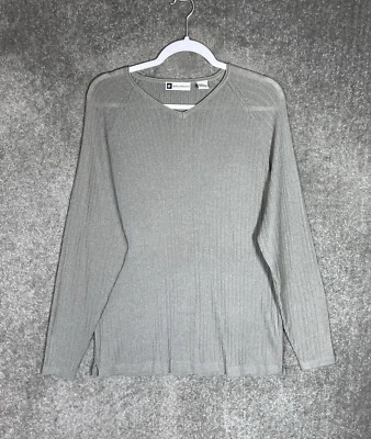 Suéter Vintage Bachrach Para Hombre Talla Mediana Gris Tejido Cuello en V Manga Larga Pullover Foto 1 de 4