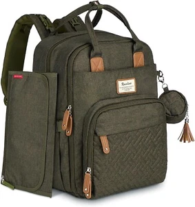Baby Diaper Changing Bag Mummy Nappy Backpack Hospital Bag with Changing Mat - Picture 1 of 10