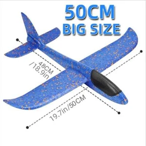 50cm Large Foam Glider Plane Toy Hand Throw Epp Airplane Outdoor Kids Boys Gift - Picture 1 of 24