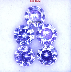 Certified Colour Change Alexandrite 5 Pcs Round Shape Loose Gemstones 7.50 Ct - Picture 1 of 5