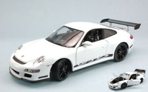 Welly PORSCHE 911 GT3 RS 2007 WHITE WITH BLACK STRIPS 1:18