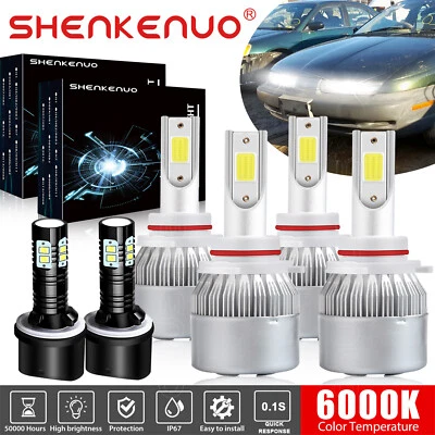 Combo de 6 faros LED 6000K para Saturn SW1 SW2 1996-2001 + luces antiniebla Foto 1 de 4