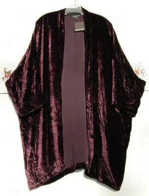 NWT Eskandar DARK SHIRAZ Velvet 36" Long Duster Jacket Generous Size (0) $1595 - Image 1 of 3