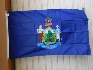 Vintage Dettra Flag State Of Maine - 3' x 5' - Dura-Lite Nylon. Made In USA - Picture 1 of 4