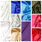 Plain Solid Satin Stretch Fabric Material 148cm 59" wide 11 Colours 3% Spandex