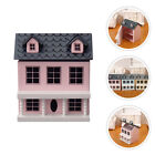  Pink Wood Villa Small House Child Christmas Decor Miniature Landscape