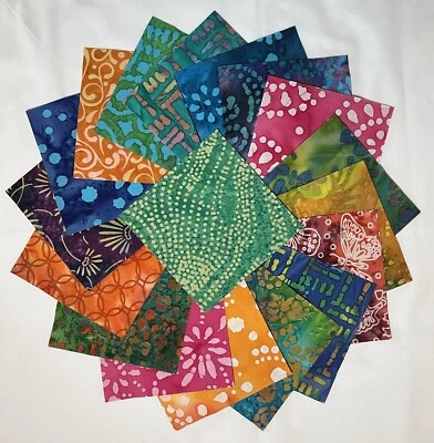 MARSHALL DRY GOODS 80 5" PreCut Quilting Squares ~ Charm Pack ~ Batik Fabric ~ 40 Unique Prints