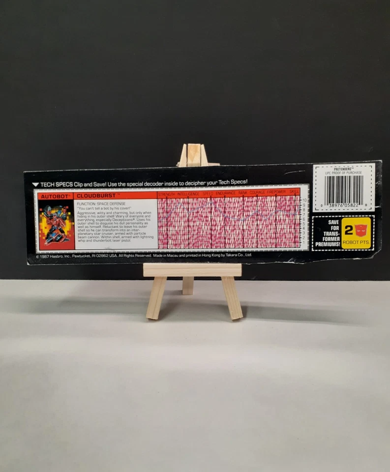 Cloudburst Action Figure Tech Spec 1988 Vintage Hasbro G1 Transformers RARE!!! - Image 1 of 1