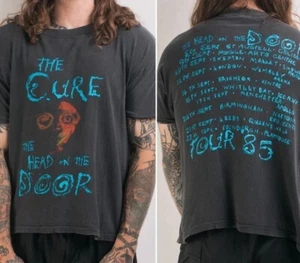 Camiseta 1985 The Cure The Head On The Door Tour 2 Caras Negra Unisex Hombres Mujeres - Imagen 1 de 3