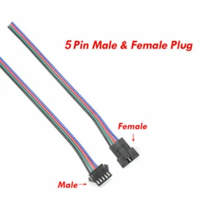 5Pin RGBW/ RGBWW LED Strip Connector Cable JST SM Male to Female EL Wire - Picture 1 of 12