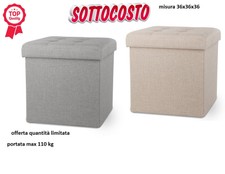 Pouff Puff Pouf Contenitore Imbottito Seduta Stoffa 36x36x36cm tessuto non tess