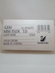 Swarovski 4200 MM 15,0X7 Light Rose Gold 1/00/00 Gross 360 pcs - Foto 1 di 1