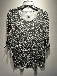 West Loop Women’s Size XL Short Sleeved Black/white - Picture 1 of 6