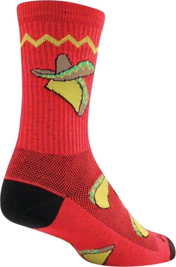 SockGuy Crew Taco Socks - Red Synthetic Mesh, Stretch-to-Fit, 6" Crew for Men & - Image 1 of 1