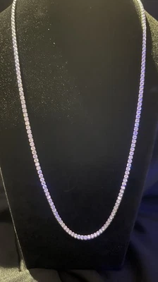 AUTÉNTICA TIENDA DE ORO! "Collar de micro tenis enchapado en oro blanco de 14 k de 20""" Foto 1 de 4